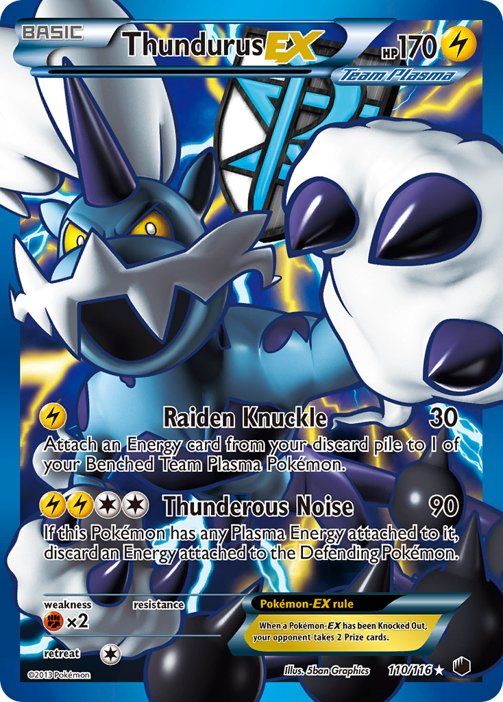 Thundurus EX (110/116) [Black & White: Plasma Freeze] | RetroPlay Games