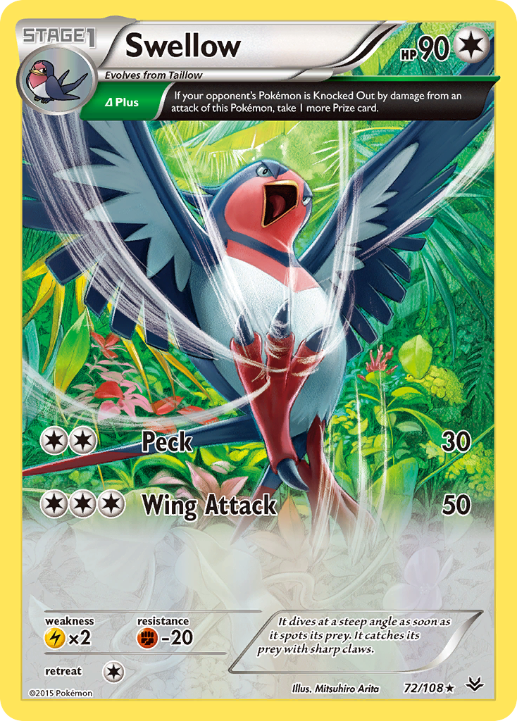 Swellow (72/108) [XY: Roaring Skies] | RetroPlay Games