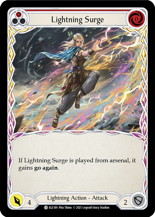 Lightning Surge (Red) [ELE189] (Tales of Aria)  1st Edition Rainbow Foil | RetroPlay Games