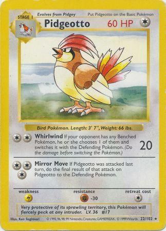 Pidgeotto (22/102) [Base Set Shadowless Unlimited] | RetroPlay Games