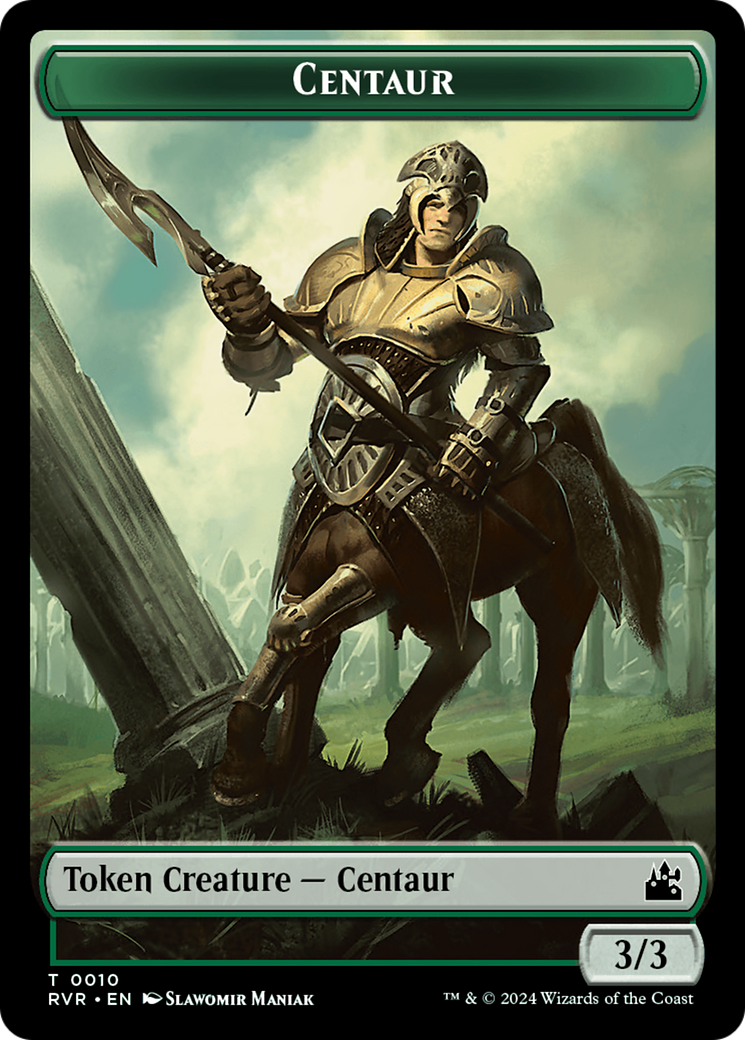 Elf Knight // Centaur Double-Sided Token [Ravnica Remastered Tokens] | RetroPlay Games