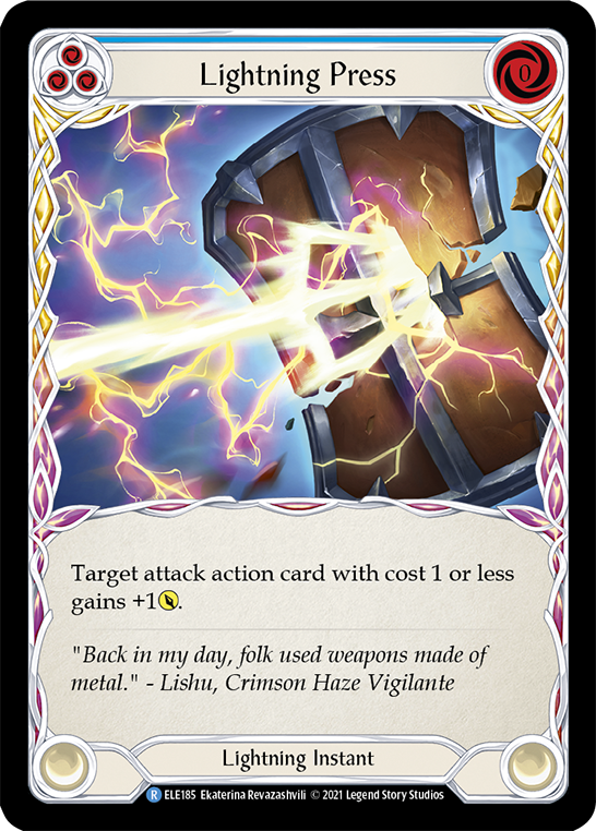 Lightning Press (Blue) [ELE185] (Tales of Aria)  1st Edition Rainbow Foil | RetroPlay Games