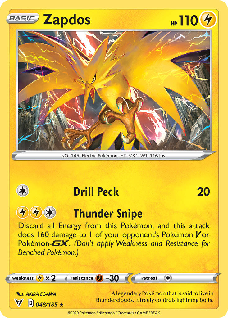 Zapdos (048/185) [Sword & Shield: Vivid Voltage] | RetroPlay Games