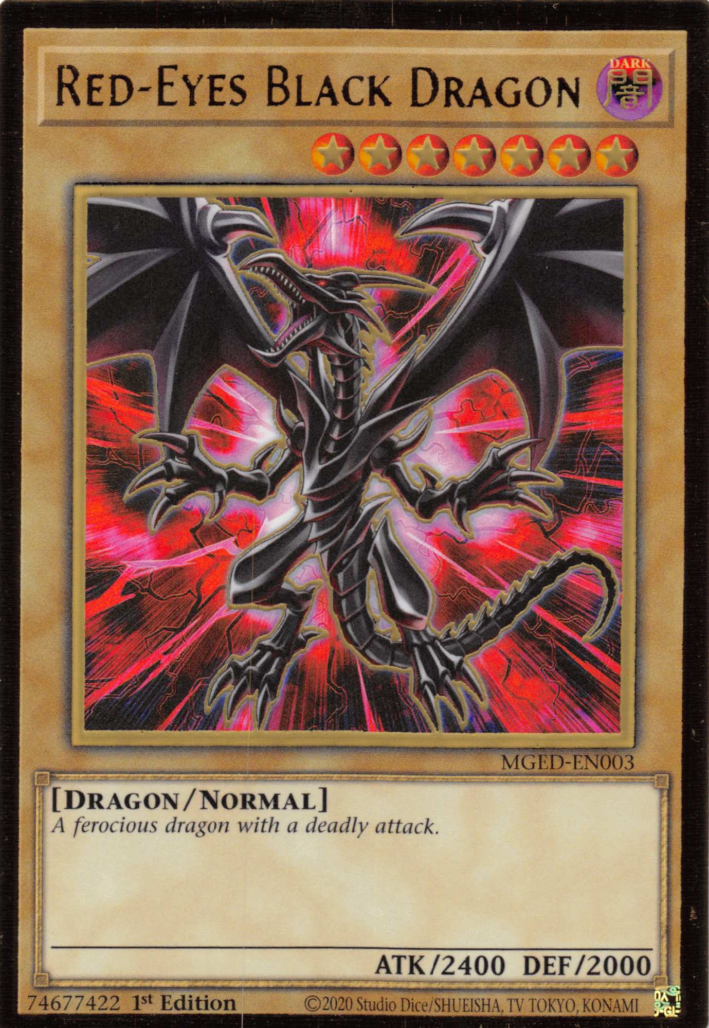 Red-Eyes Black Dragon (Alternate Art) [MGED-EN003] Gold Rare | RetroPlay Games