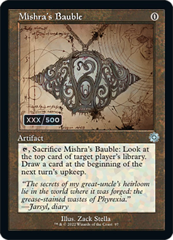 Mishra's Bauble (Retro Schematic) (Serial Numbered) [The Brothers' War Retro Artifacts] | RetroPlay Games