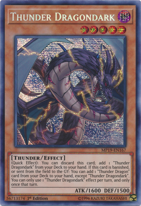 Thunder Dragondark [MP19-EN167] Prismatic Secret Rare | RetroPlay Games