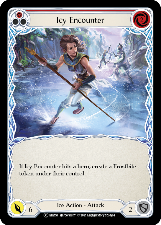 Icy Encounter (Red) [U-ELE157] (Tales of Aria Unlimited)  Unlimited Rainbow Foil | RetroPlay Games