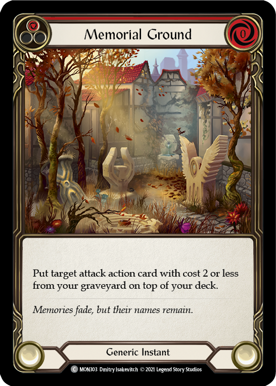 Memorial Ground (Red) [MON303-RF] (Monarch)  1st Edition Rainbow Foil | RetroPlay Games