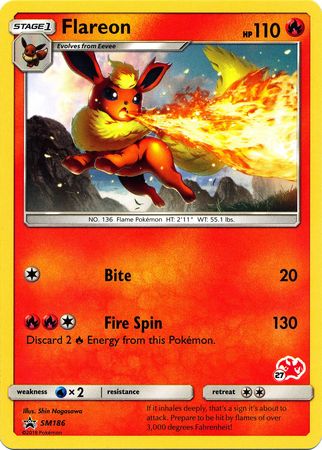 Flareon (SM186) (Charizard Stamp #27) [Battle Academy 2020] | RetroPlay Games