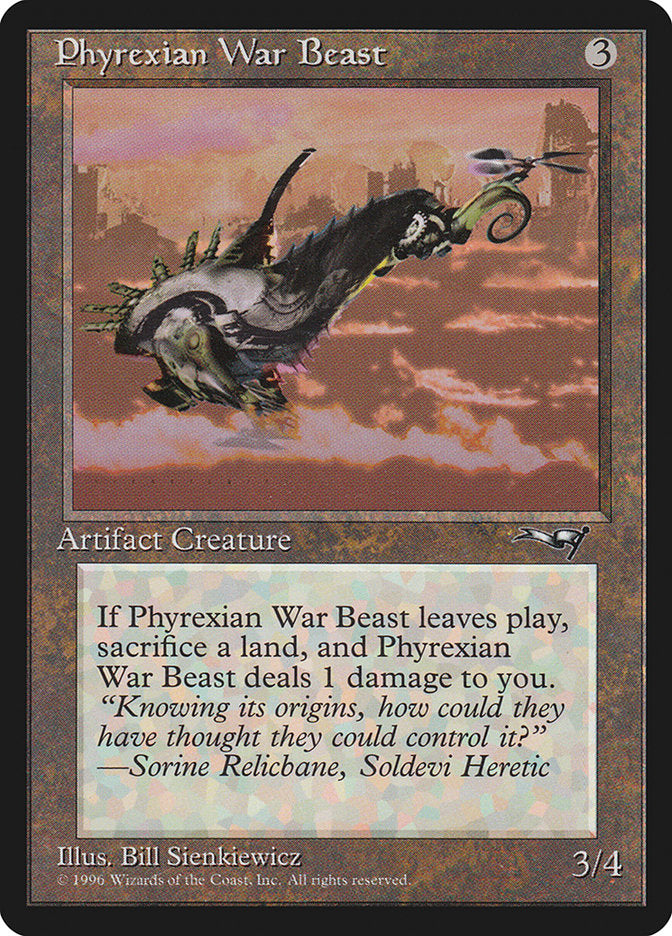 Phyrexian War Beast (Signature on Left) [Alliances] | RetroPlay Games