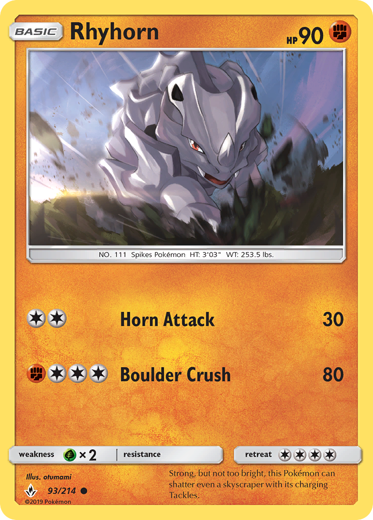 Rhyhorn (93/214) [Sun & Moon: Unbroken Bonds] | RetroPlay Games