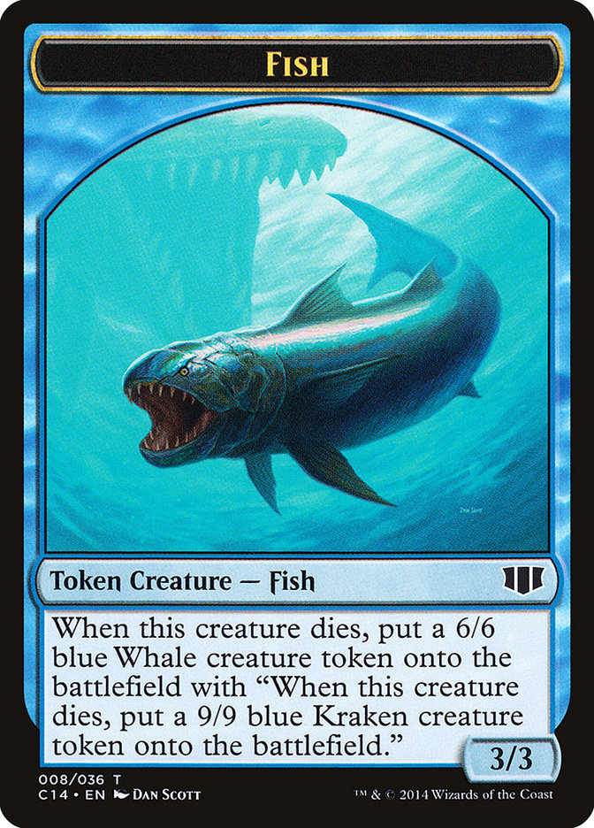 Fish // Zombie (011/036) Double-sided Token [Commander 2014 Tokens] | RetroPlay Games