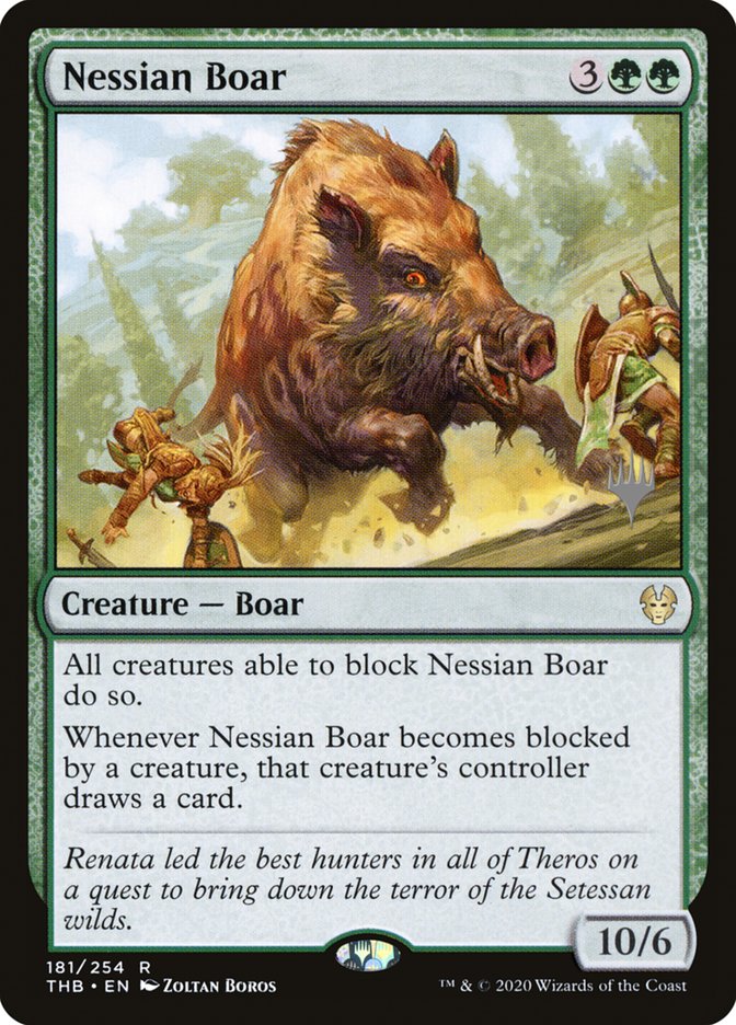 Nessian Boar (Promo Pack) [Theros Beyond Death Promos] | RetroPlay Games