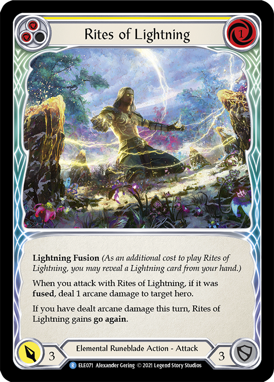 Rites of Lightning (Yellow) [ELE071] (Tales of Aria)  1st Edition Rainbow Foil | RetroPlay Games