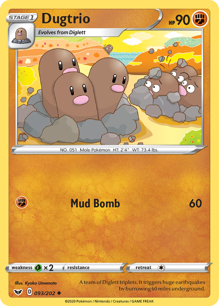 Dugtrio (093/202) [Sword & Shield: Base Set] | RetroPlay Games