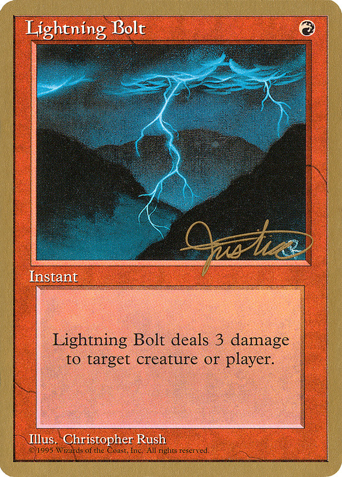 Lightning Bolt (Mark Justice) [Pro Tour Collector Set] | RetroPlay Games