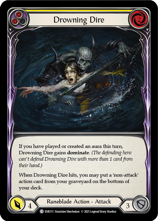 Drowning Dire (Yellow) [EVR111] (Everfest)  1st Edition Rainbow Foil | RetroPlay Games