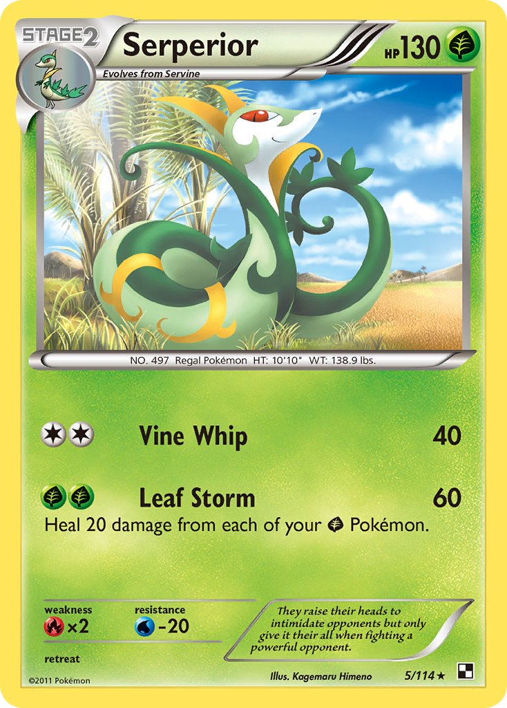 Serperior (5/114) (Cracked Ice Holo) (Theme Deck Exclusive) [Black & White: Base Set] | RetroPlay Games