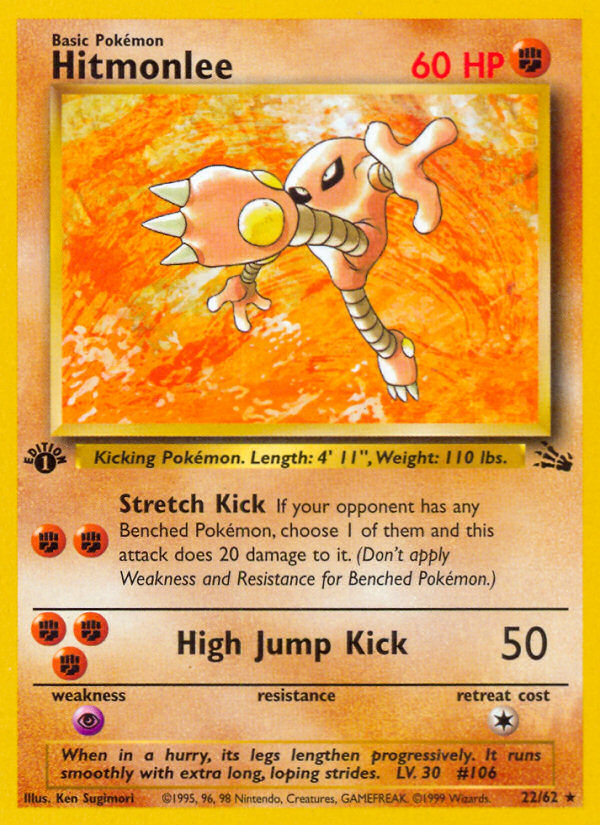 Hitmonlee (22/62) [Fossil 1st Edition] | RetroPlay Games