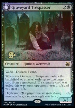 Graveyard Trespasser // Graveyard Glutton [Innistrad: Midnight Hunt Prerelease Promos] | RetroPlay Games