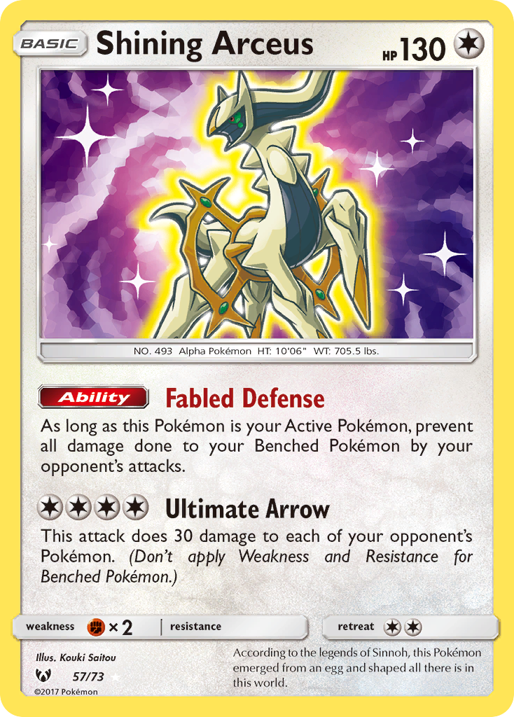 Shining Arceus (57/73) [Sun & Moon: Shining Legends] | RetroPlay Games