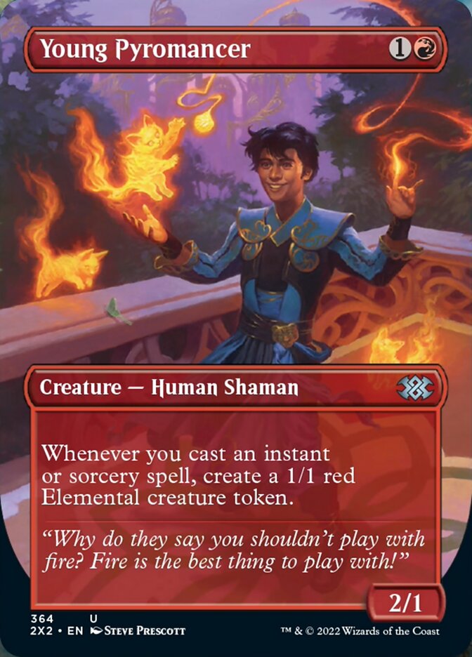 Young Pyromancer (Borderless Alternate Art) [Double Masters 2022] | RetroPlay Games