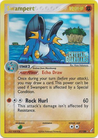 Swampert (27/100) (Stamped) [EX: Crystal Guardians] | RetroPlay Games