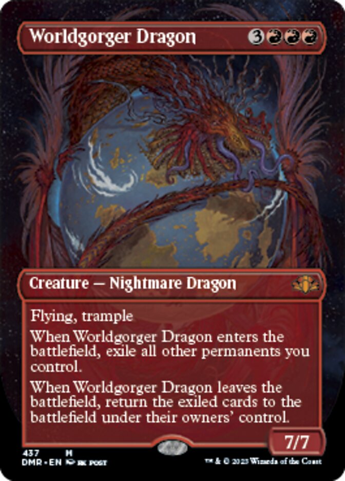 Worldgorger Dragon (Borderless Alternate Art) [Dominaria Remastered] | RetroPlay Games