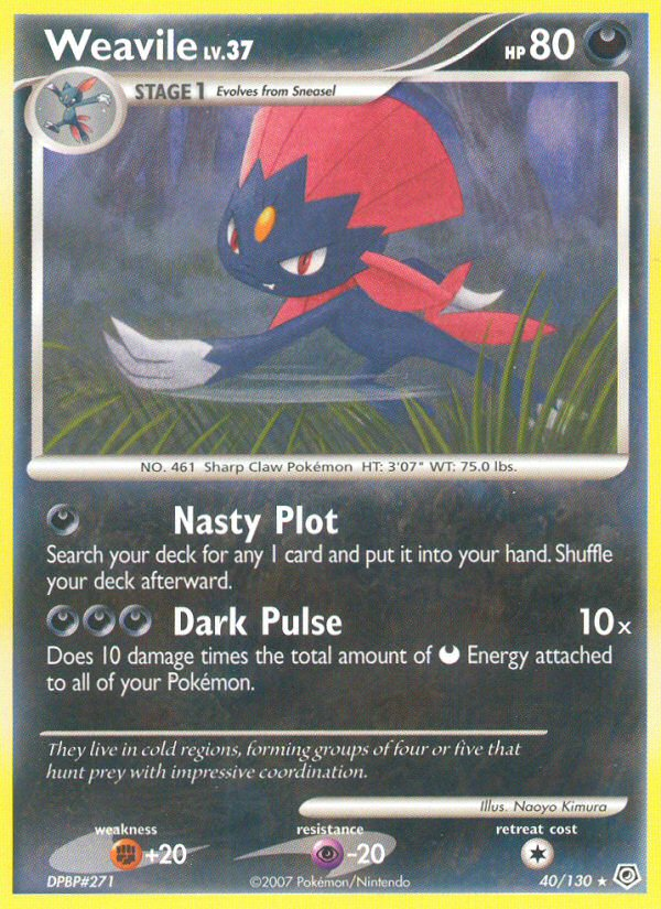 Weavile (40/130) [Diamond & Pearl: Base Set] | RetroPlay Games