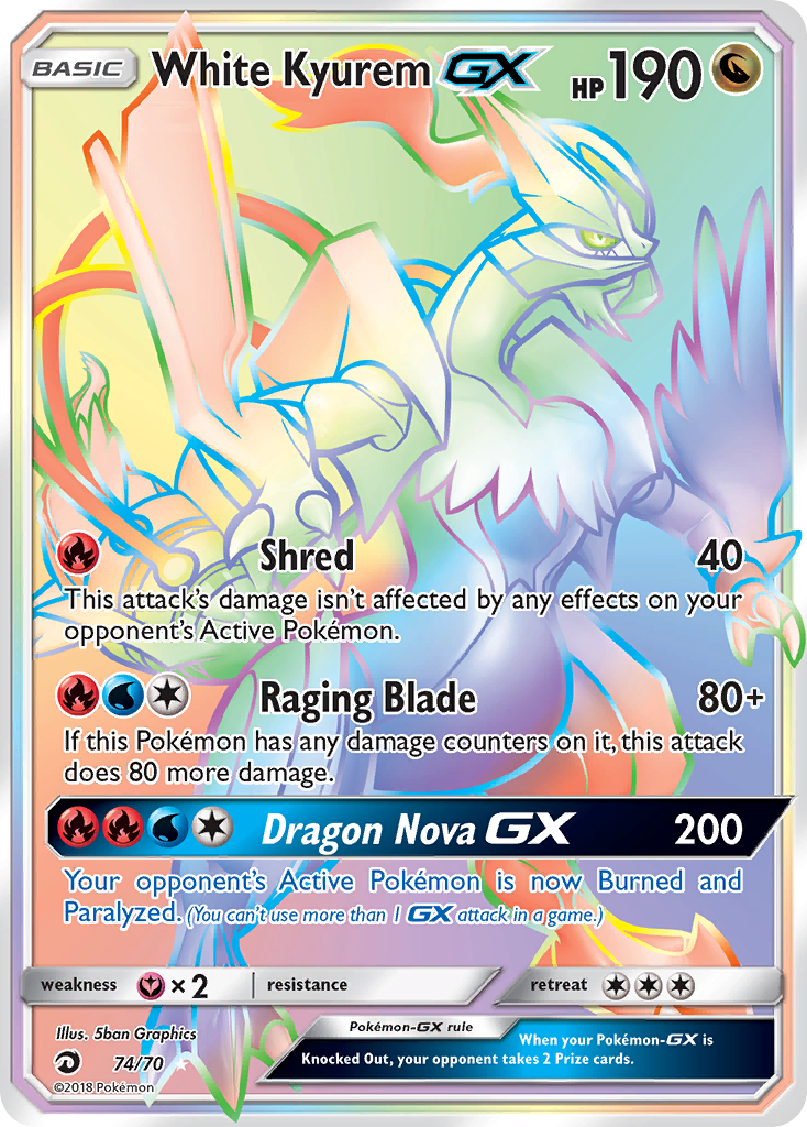 White Kyurem GX (74/70) [Sun & Moon: Dragon Majesty] | RetroPlay Games