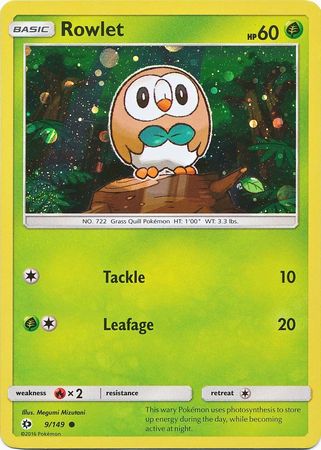 Rowlet (9/149) (Cosmos Holo) [Sun & Moon: Base Set] | RetroPlay Games