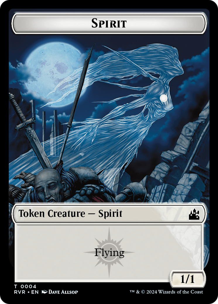 Elf Knight // Spirit (0004) Double-Sided Token [Ravnica Remastered Tokens] | RetroPlay Games