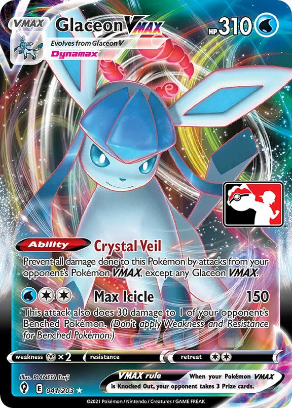 Glaceon VMAX (041/203) [Prize Pack Series One] | RetroPlay Games