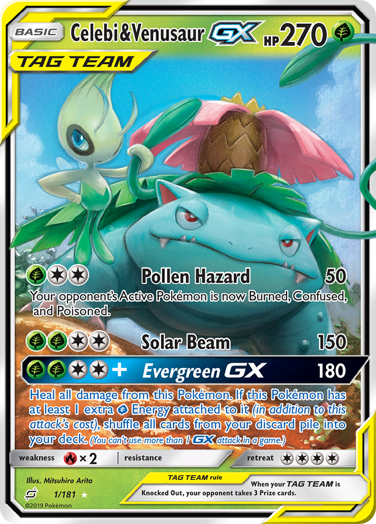 Celebi & Venusaur GX (1/181) [Sun & Moon: Team Up] | RetroPlay Games