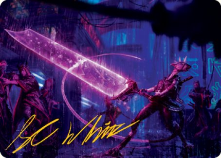Enormous Energy Blade Art Card (Gold-Stamped Signature) [Kamigawa: Neon Dynasty Art Series] | RetroPlay Games