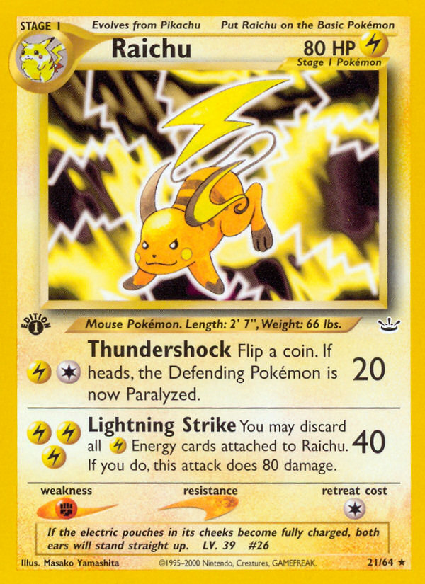 Raichu (21/64) [Neo Revelation 1st Edition] | RetroPlay Games