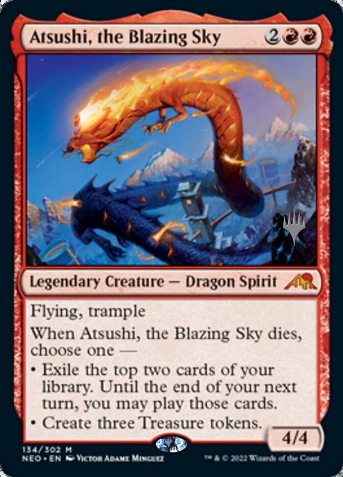 Atsushi, the Blazing Sky (Promo Pack) [Kamigawa: Neon Dynasty Promos] | RetroPlay Games