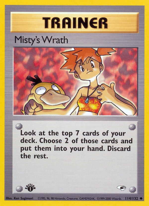 Misty's Wrath (114/132) [Gym Heroes 1st Edition] | RetroPlay Games