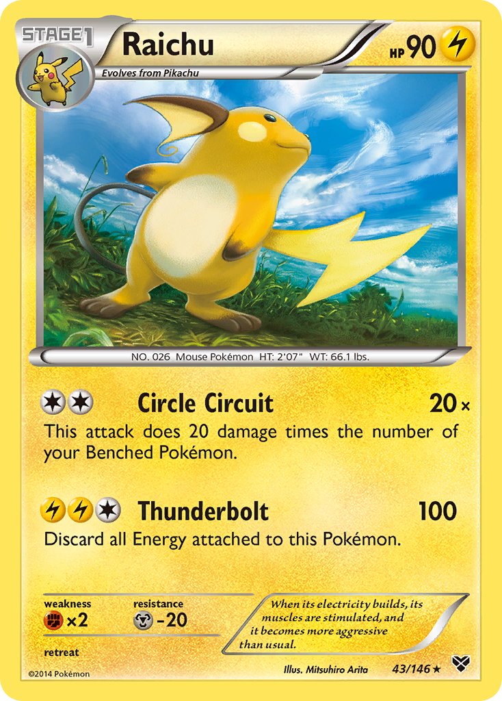 Raichu (43/146) (Battle Arena Deck Exclusive) (Theme Deck Exclusive) [XY: Base Set] | RetroPlay Games