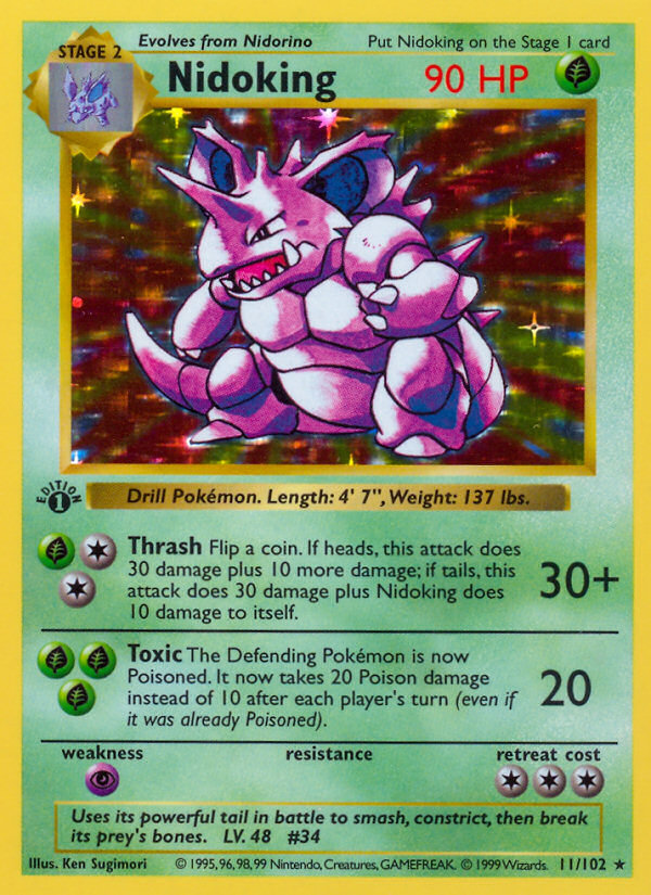 Nidoking (11/102) (Shadowless) [Base Set 1st Edition] | RetroPlay Games