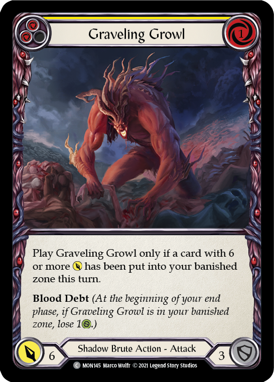 Graveling Growl (Yellow) [MON145-RF] (Monarch)  1st Edition Rainbow Foil | RetroPlay Games