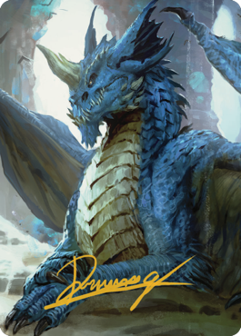 Young Blue Dragon Art Card (Gold-Stamped Signature) [Commander Legends: Battle for Baldur's Gate Art Series] | RetroPlay Games