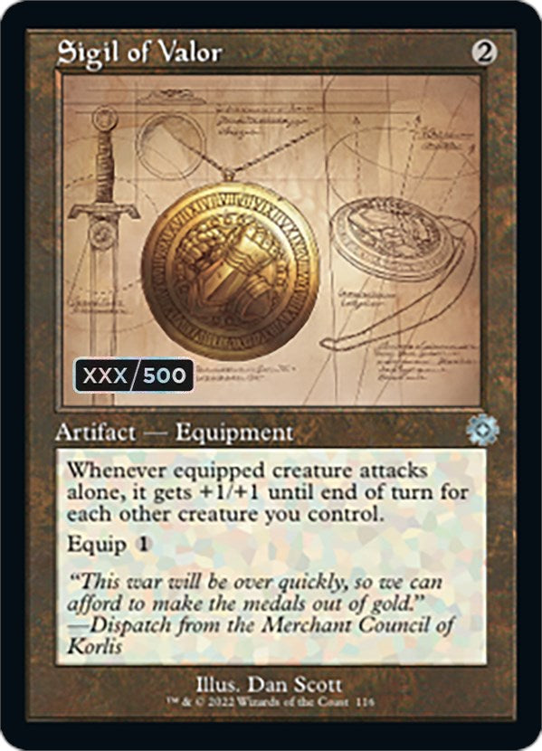 Sigil of Valor (Retro Schematic) (Serial Numbered) [The Brothers' War Retro Artifacts] | RetroPlay Games
