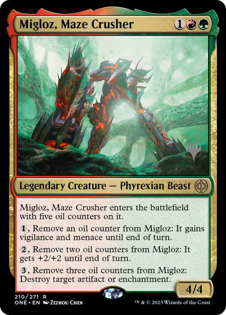 Migloz, Maze Crusher (Promo Pack) [Phyrexia: All Will Be One Promos] | RetroPlay Games