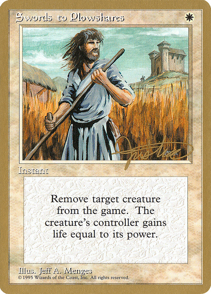 Swords to Plowshares (Mark Justice) [Pro Tour Collector Set] | RetroPlay Games