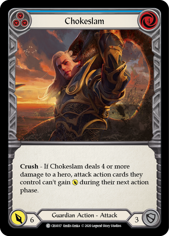 Chokeslam (Blue) [CRU037] (Crucible of War)  1st Edition Rainbow Foil | RetroPlay Games