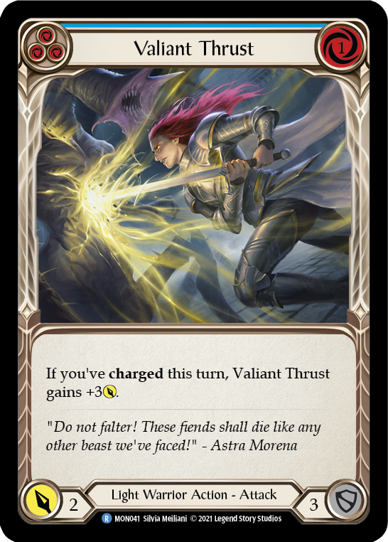 Valiant Thrust (Blue) [MON041] (Monarch)  1st Edition Normal | RetroPlay Games