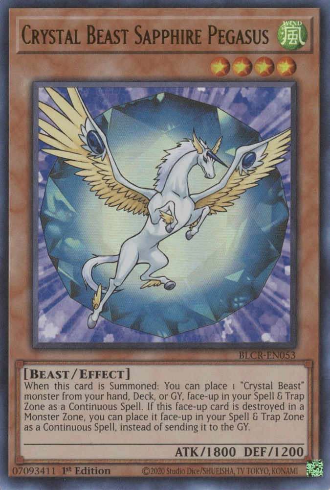 Crystal Beast Sapphire Pegasus [BLCR-EN053] Ultra Rare | RetroPlay Games