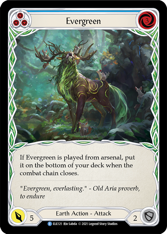 Evergreen (Blue) [ELE121] (Tales of Aria)  1st Edition Rainbow Foil | RetroPlay Games