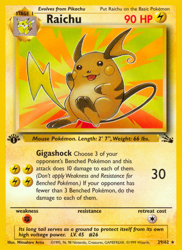 Raichu (29/62) [Fossil 1st Edition] | RetroPlay Games